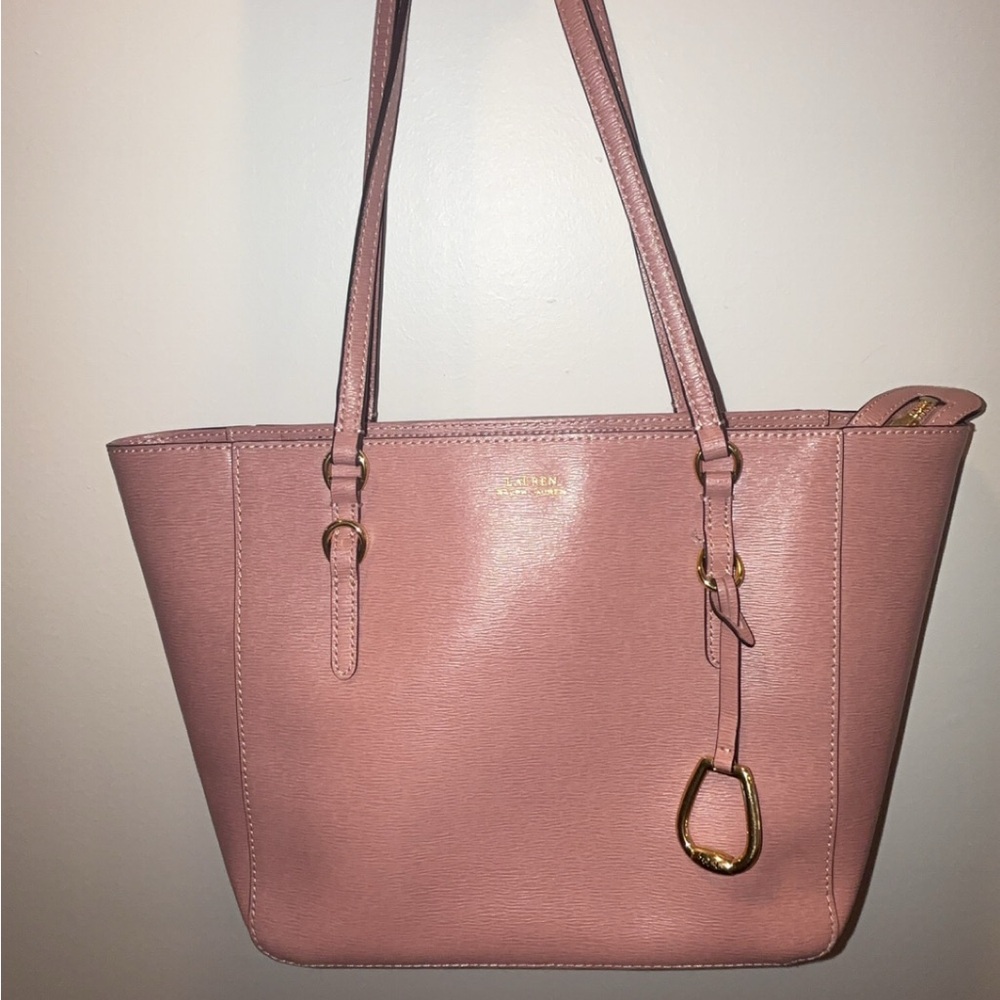 Ralph Lauren Pink Tote with Gold Details